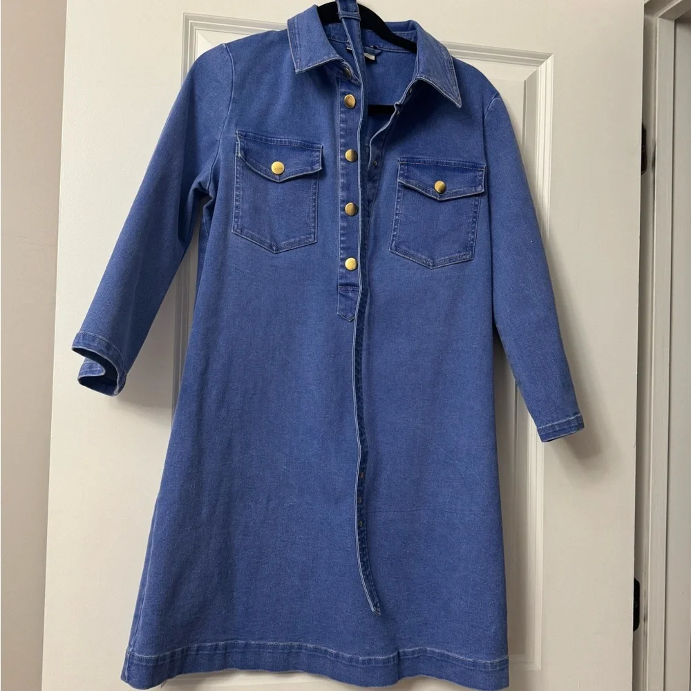 Blue Denim Shirt Dress - Picture 1 of 2